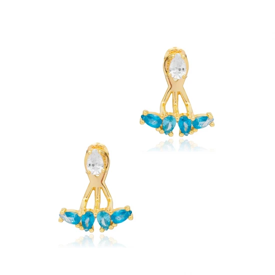 Aquamarine Pear Shape 925 Sterling Silver Earrings