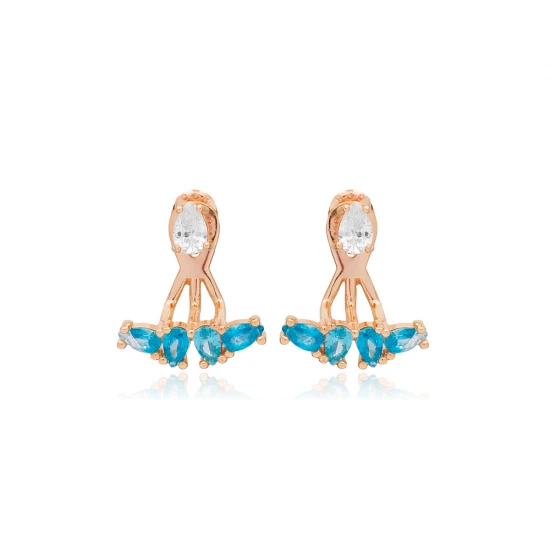 Aquamarine Pear Shape 925 Sterling Silver Earrings