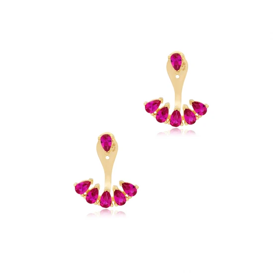 Ruby Pear Shape 925 Sterling Silver Earrings Ruby Pear Shape 925 Sterling Silver Earrings