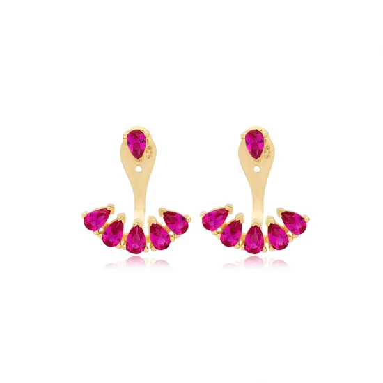 Ruby Pear Shape 925 Sterling Silver Earrings Ruby Pear Shape 925 Sterling Silver Earrings