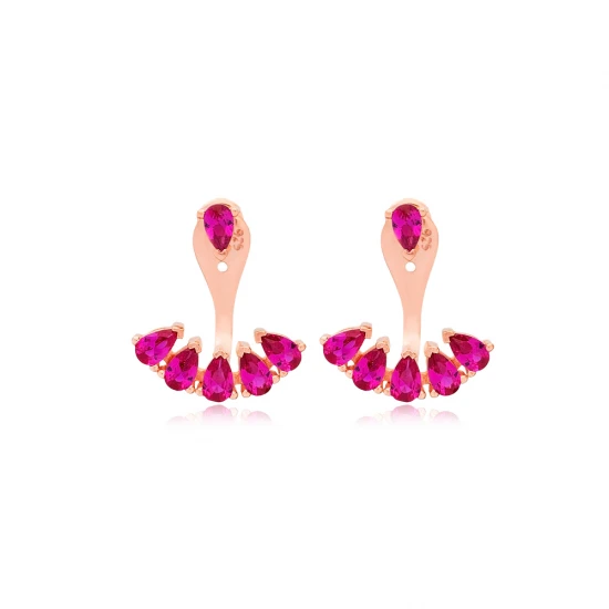 Ruby Pear Shape 925 Sterling Silver Earrings Ruby Pear Shape 925 Sterling Silver Earrings