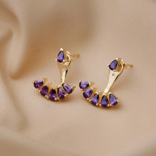 Amethyst Pear Shape 925 Sterling Silver Earrings Amethyst Pear Shape 925 Sterling Silver Earrings