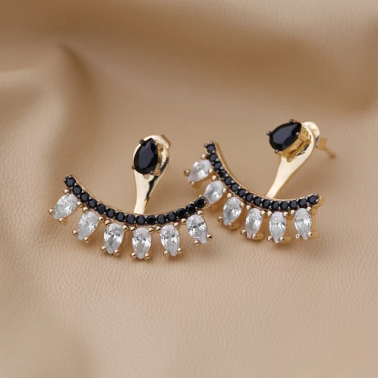 Black CZ Pear Shape 925 Sterling Silver Earrings Black CZ Pear Shape 925 Sterling Silver Earrings