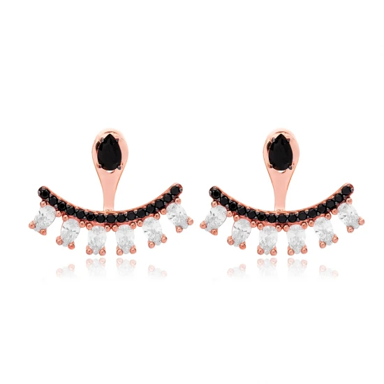 Black CZ Pear Shape 925 Sterling Silver Earrings Black CZ Pear Shape 925 Sterling Silver Earrings