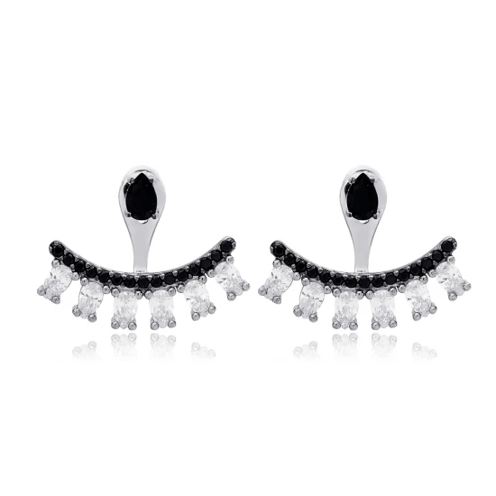 Black CZ Pear Shape 925 Sterling Silver Earrings Black CZ Pear Shape 925 Sterling Silver Earrings