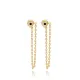 925 Sterling Silver Black CZ Chain Long Earrings 925 Sterling Silver Black CZ Chain Long Earrings