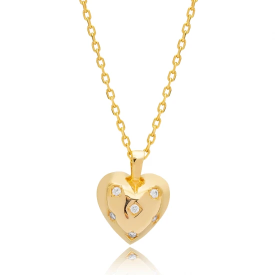 Turkish Cute Heart 925 Sterling Silver Necklace