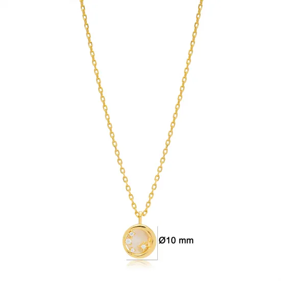Mother of Pearl Minimalist Moon Design Charm Necklace Pendant Wholesale 925 Silver Sterling Turkish Jewelry Mother of Pearl Minimalist Moon Design Charm Necklace Pendant Wholesale 925 Silver Sterling Turkish Jewelry