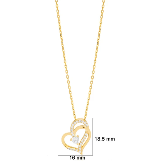 Intertwined Heart Sterling Silver Necklace