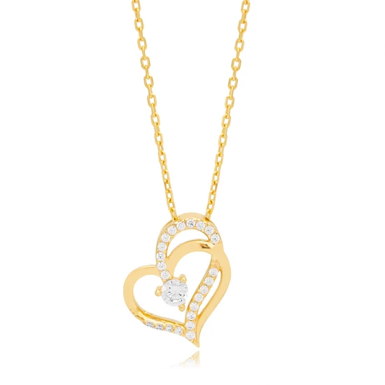 Intertwined Heart Sterling Silver Necklace