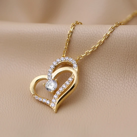 Intertwined Heart Sterling Silver Necklace