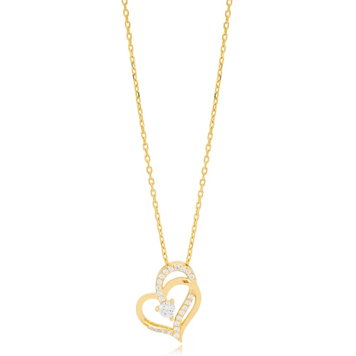 Intertwined Heart Sterling Silver Necklace
