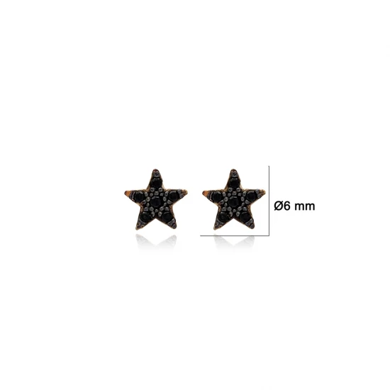 Tiny Star Black CZ 925 Sterling Silver Earrings Tiny Star Black CZ 925 Sterling Silver Earrings