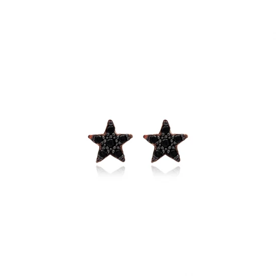 Tiny Star Black CZ 925 Sterling Silver Earrings Tiny Star Black CZ 925 Sterling Silver Earrings