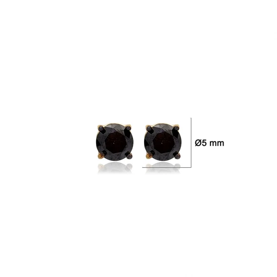 Black CZ Round 925 Sterling Silver Earrings Black CZ Round 925 Sterling Silver Earrings