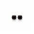 Black CZ Round 925 Sterling Silver Earrings