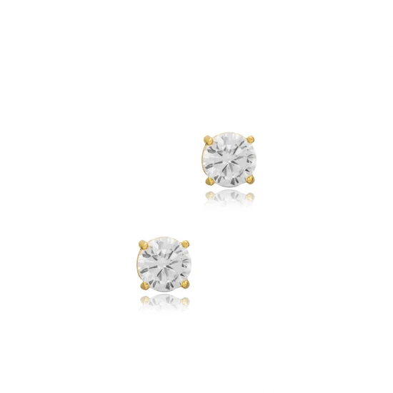 Turkish CZ Round 925 Sterling Silver Earrings