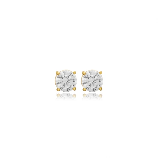 Turkish CZ Round 925 Sterling Silver Earrings