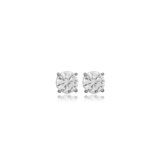 Turkish CZ Round 925 Sterling Silver Earrings