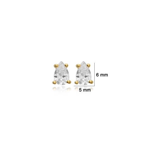 Handcrafted Pear CZ 925 Sterling Silver Earrings