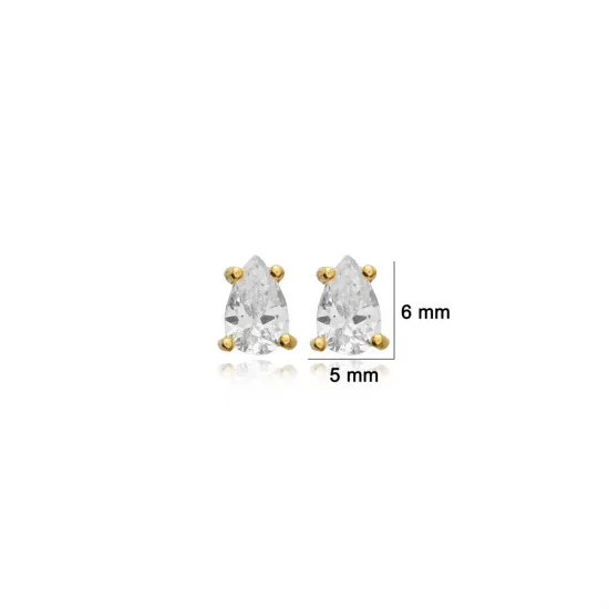 Pear Design CZ Stone 925 Stud Earrings Pear Design CZ Stone 925 Stud Earrings