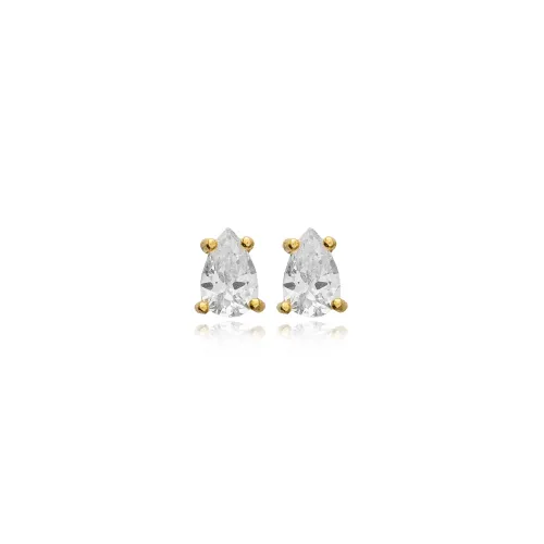 Handcrafted Pear CZ 925 Sterling Silver Earrings