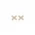 Clear X Stud CZ 925 Sterling Silver Earrings