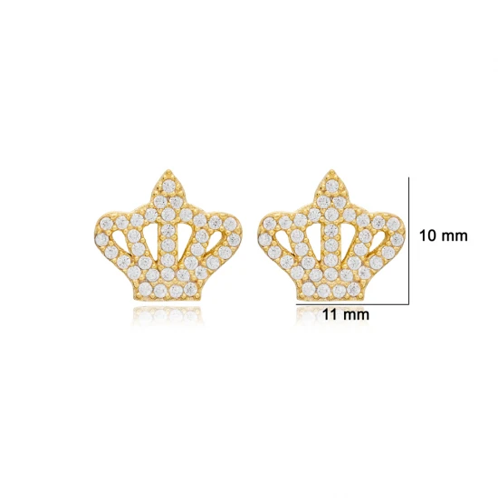 Crown CZ Earrings in 925 Sterling Silver Crown CZ Earrings in 925 Sterling Silver