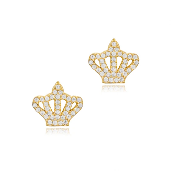 Crown CZ Earrings in 925 Sterling Silver Crown CZ Earrings in 925 Sterling Silver