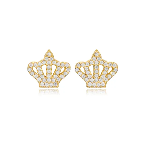 Crown CZ Earrings in 925 Sterling Silver