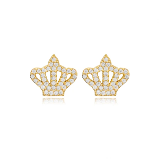 Crown CZ Earrings in 925 Sterling Silver Crown CZ Earrings in 925 Sterling Silver