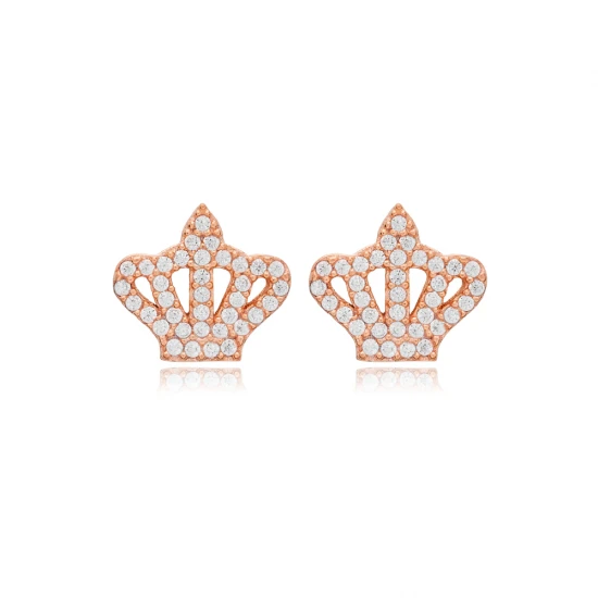 Crown CZ Earrings in 925 Sterling Silver Crown CZ Earrings in 925 Sterling Silver