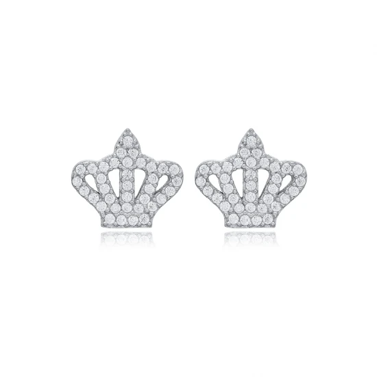 Crown CZ Earrings in 925 Sterling Silver Crown CZ Earrings in 925 Sterling Silver