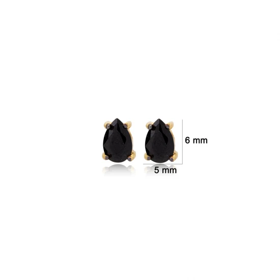 Black CZ Pear 925 Sterling Silver Earrings Black CZ Pear 925 Sterling Silver Earrings