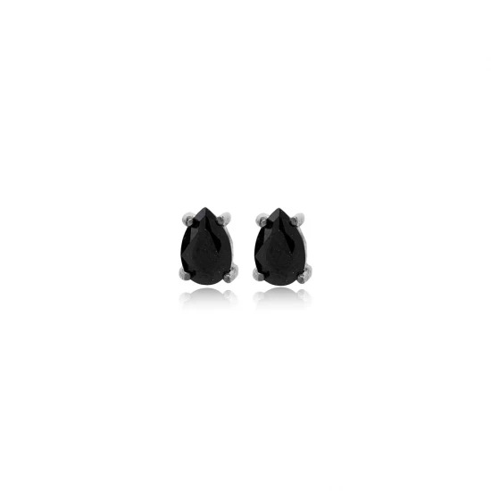 Black CZ Pear 925 Sterling Silver Earrings Black CZ Pear 925 Sterling Silver Earrings