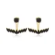 Light Black Zircon Stone Turkish Ear Jackets Earrings Turkish Wholesale Handcrafted 925 Sterling Silver Jewelry