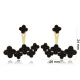 Clover Black CZ 925 Sterling Silver Earrings | 925 Sterling Silver Wholesale | Sade Silver Clover Black CZ 925 Sterling Silver Earrings - Sade 925 Silver Jewelry