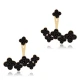 Clover Black CZ 925 Sterling Silver Earrings | 925 Sterling Silver Wholesale | Sade Silver Clover Black CZ 925 Sterling Silver Earrings - Sade 925 Silver Jewelry