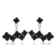 Clover Black CZ 925 Sterling Silver Earrings | 925 Sterling Silver Wholesale | Sade Silver Clover Black CZ 925 Sterling Silver Earrings - Sade 925 Silver Jewelry