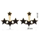 Star Black CZ 925 Sterling Silver Earrings