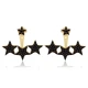 Star Black CZ 925 Sterling Silver Earrings
