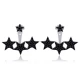 Star Black CZ 925 Sterling Silver Earrings