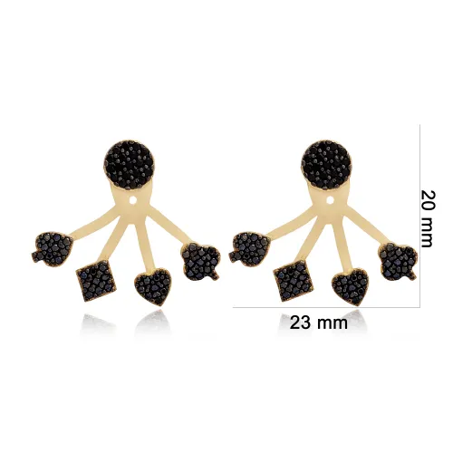 Minimalist Black CZ Woman 925 Sterling Silver Earrings Minimalist Black CZ Woman 925 Sterling Silver Earrings