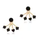 Minimalist Black CZ Woman 925 Sterling Silver Earrings