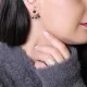 Minimalist Black CZ Woman 925 Sterling Silver Earrings