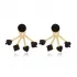 Minimalist Black CZ Woman 925 Sterling Silver Earrings