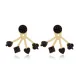 Minimalist Black CZ Woman 925 Sterling Silver Earrings