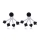 Minimalist Black CZ Woman 925 Sterling Silver Earrings