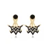 Minimalist Black CZ Woman Sterling Silver Earrings