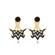 Minimalist Black CZ Woman Sterling Silver Earrings